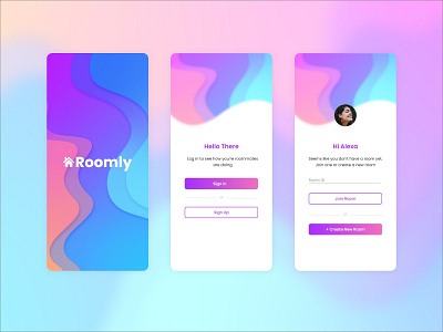 Roomly UI/UX android animation app app design app development branding design graphic design illustration ios iphone mobile mobile app ui ui design uiux uiux design ux vector