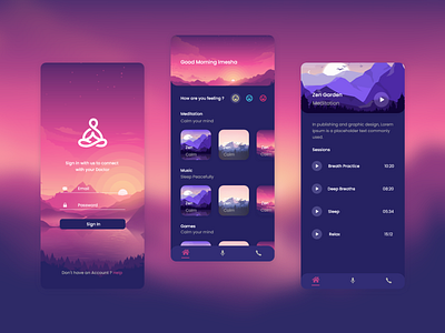 Meditation App UI Design