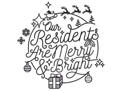 Merry & Bright assisted living ats printing christmas holidays santa