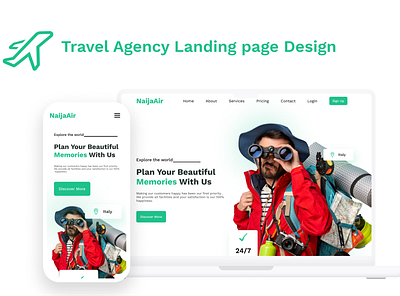 Responsive Travel agency landing page design design landing page responsive travel ui uiux