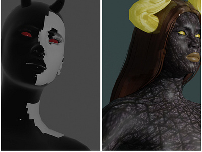 Demon 3d blender modelling nfts textures