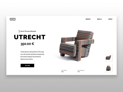 Product Page Idea 2 clean landing page malaga minimalistic product page simple sofa ui ux visual design web