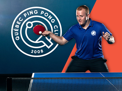 QUEBEC PING PONG CLUB LOGO apparel apparel design branding logo mark ping pong pingpong sports logo table tennis tabletennis typography vector