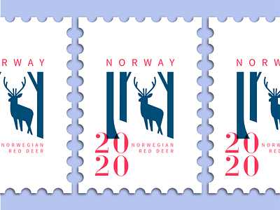 deer stamp animal branding character deer illustration logo mascot minimal norway stamp stamp design typography