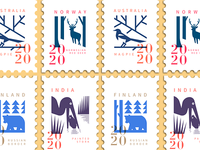 Stamp Colection 1 animal bear branding character illustration logo mascot minimal stamp stamp design typography