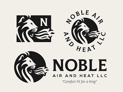 Noble Full Set animal branding character hvac illustration lion lion logo logo mascot minimal noble typography vector