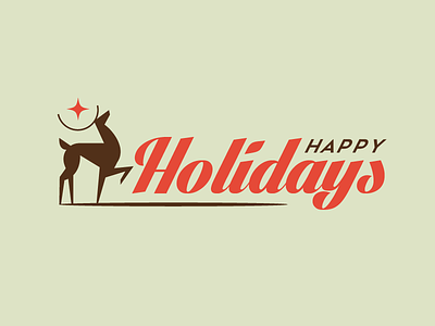 Happy Holidays! Part 2 animal branding character christmas christmas card deer design holiday illustration logo mascot typography vector