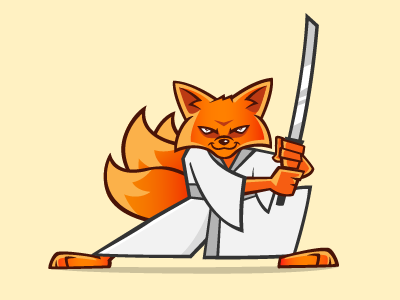 Samurai kitsune dojo fox kitsune mascot samurai