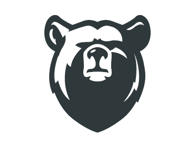 Bear animal bear bw icon logo minimal