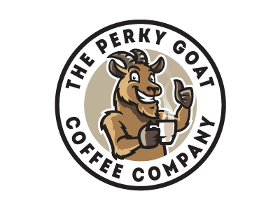 The Perky Goat animal coffee goat logo shop