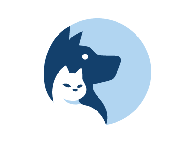 Cat + Dog cat dog logo mark negativespace