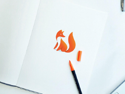 Negative Space Fox animal fox logo mark negative negativespace orange space symbol