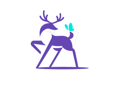Deer animal deer logo design branding gazelle geometric logo negative negativespace