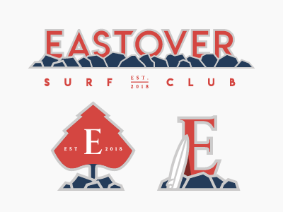 Eastover Surf Club club letter logo maple mapletree surf tree typography