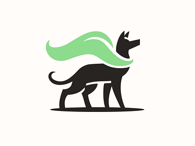 EcoDog Logo animal branding design dog dog logo ecology illustration leaf logo mascot symbol vector