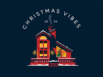 Christmas Vibes christmas christmas card christmas tree design home house house illustration illustration logo vector