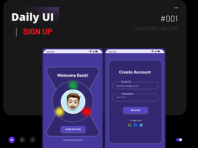 Daily UI, #001 - Sign Up 001 app application branding dailyui design designer graphic design typography ui uiux userinterface ux vector webdesign