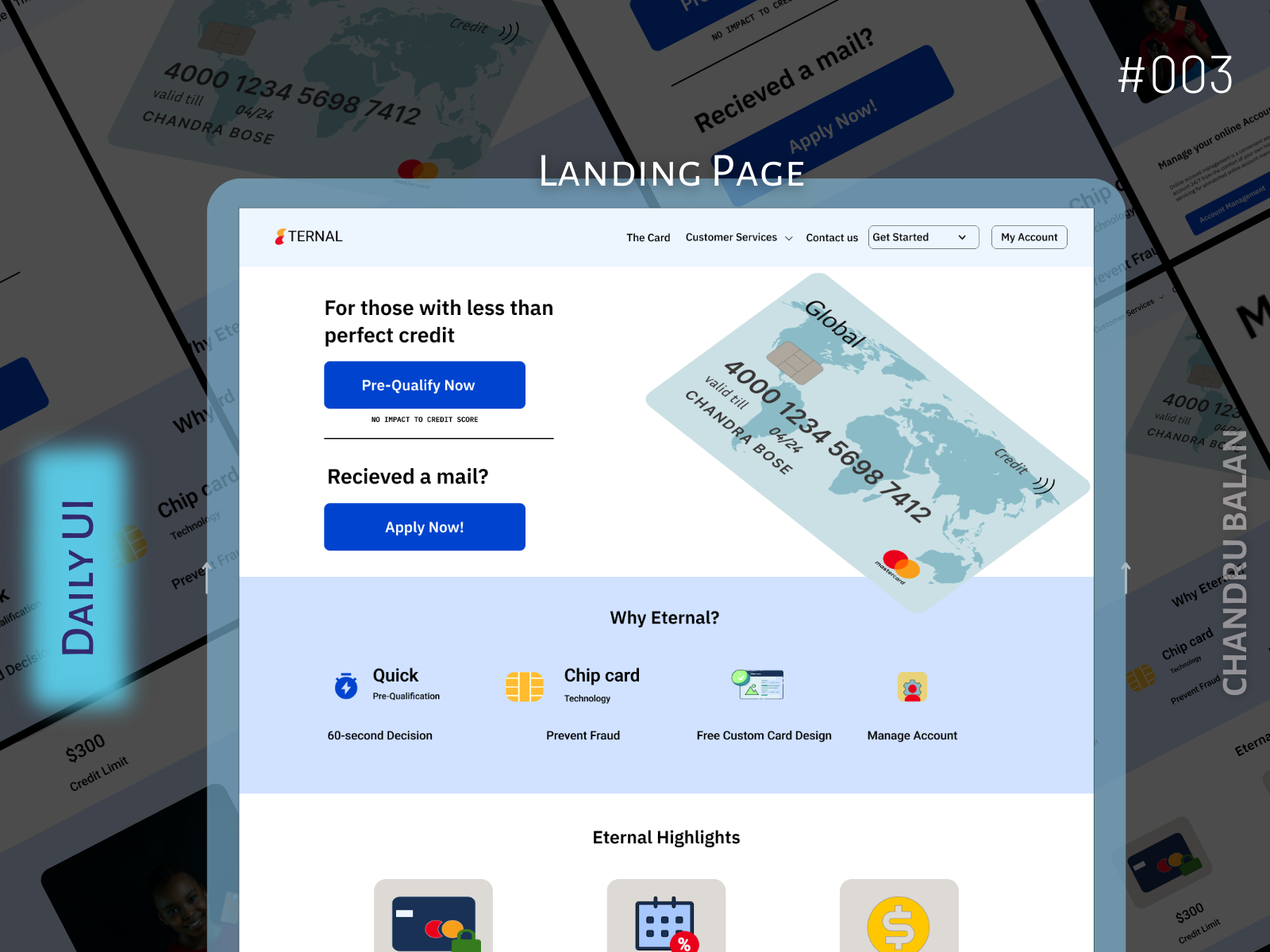 Daily-UI, #003 - Landing Page by Chandru B on Dribbble