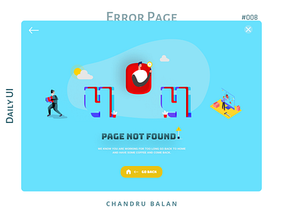 Daily UI, #008 - 404 Error Page 008 application branding challenges dailyui design designer dribble engineer graphic design illustration logo ui user experience user interface ux vector web web design