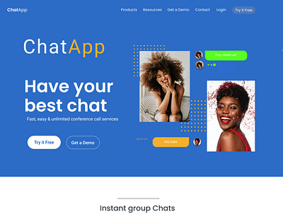 ChatApp home page design ui ux web web design web development