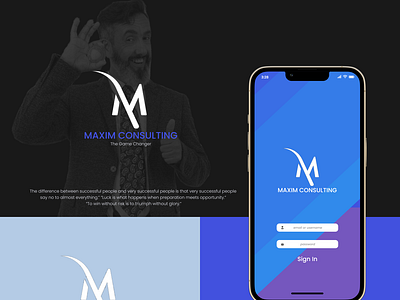 Maxim Consulting (Landing Page & App UI)