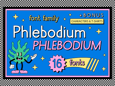 Phlebodium display font 80s 90s 1980 1990 2000 80 90 character design fat hamster font font family fun illustration leaf mascot nostalgia phlebodium type typeface vector