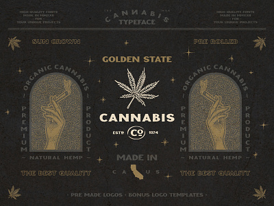 CANNABIS vintage font