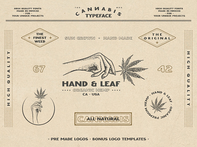 CANNABIS vintage font