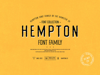 HEMPTON typeface branding design fat hamster font logo retro type typeface vintage yellow