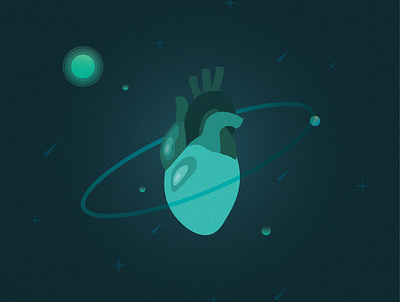 A Universe heart design graphic design illustration vector