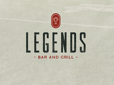 Legends Bar & Grill legends logo restaurant logo sports bar sports restaurant texture type