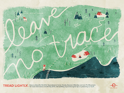 Leave No Trace - Earth Day 2018 camping earth day lettering map trails tread lightly