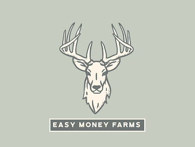 Easy Money Farms Logo - Progress buck deer hunting logo