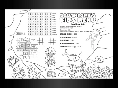 Kid's Menu to print graphic design kids menu menu printing material