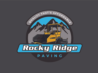 Rocky Ridge Paving Co. construction design logo mountain paving