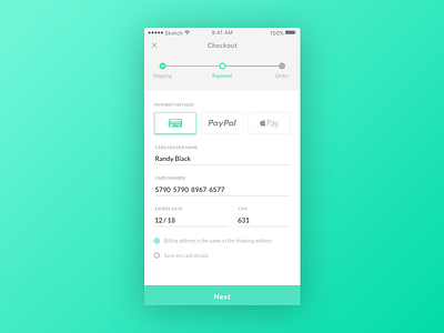 DailyUI #002 — Checkout