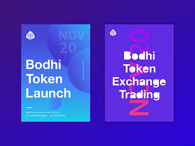 Token Launch Poster blockchain color crypto gradient graphic design poster typography
