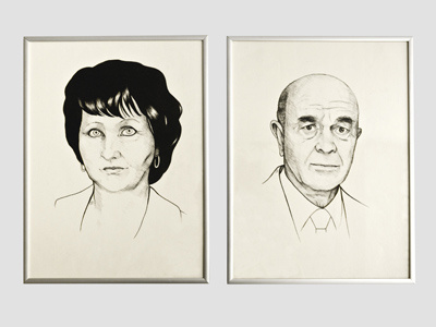 Portraits of aunt and grandpa