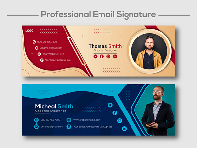 Creative email signature or email footer design template banner branding business business identity company banner contact corporate cover creative creative email design email design email footer graphic design layout post design professional social media cover