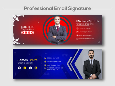 Creative and minimalist email signature template agency background banner branding business contact corporate creative design email footer email signature graphic design html illustration location mail promotion sign social cover web