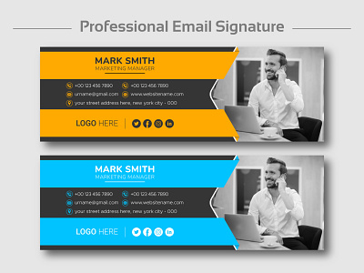 Corporate Email Signature Design background banner branding business contact corporate cover creative design email footer email signature graphic design html template modern social media