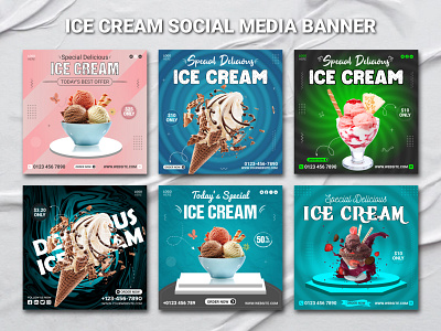 Social Media Post Ice Cream Banner Design graphic design