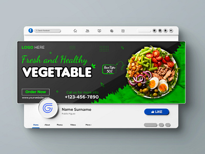 Food menu and restaurant Facebook cover template