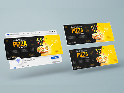 Food menu and restaurant Facebook cover template