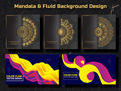 Unique Mandala & Fluid Background Design abstract background creative design floral flower fluid gradient graphic design illustration mandala pattern pattern design textile texture