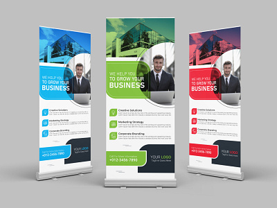 Corporate Roll Up Banner Design modern signage