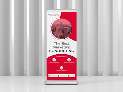 Corporate Business Roll Up Banner Design Template banner branding building business corporate creative design display graphic design office outsite pop up banner pull up banner retractable roll up banner signage stand standee wind up yard sign