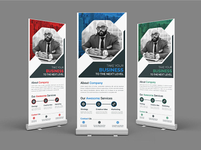 Corporate Roll Up Banner Design Template banner branding business clean corporate creative design display graphic design identity modern pop up professional project pull up retractable roll up banner signage stylish unique