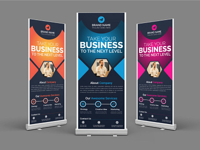 Roll Up Banner Design banner branding building business corporate creative design display graphic design modern office pop up professional pull up retractable roller signage stand standee template