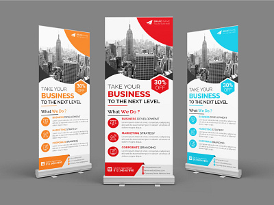 Corporate business Roll Up Banner Design banner branding building business corporate creative creative work design designer display graphic design individual modern professional designer retractable roll up signage standee template unique
